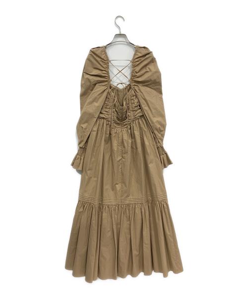CASA FLINE（カーサフライン）CASA FLINE (カーサフライン) シャーリングワンピース ベージュ サイズ:不明の古着・服飾アイテム