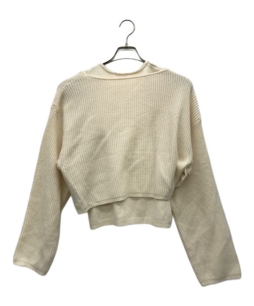 FRAY ID（フレイ アイディー）FRAY ID (フレイ アイディー) レイヤードデザインニットトップス アイボリー サイズ:Fの古着・服飾アイテム