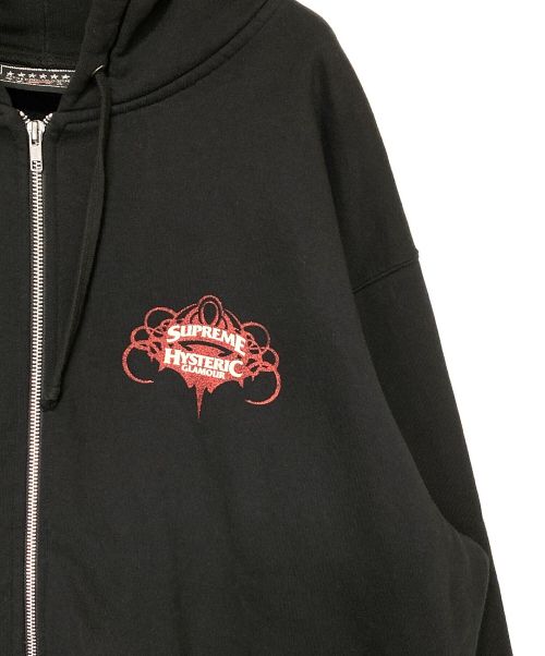 SUPREME（シュプリーム）SUPREME (シュプリーム) Hysteric Glamour (ヒステリックグラマー) Zip Up Hooded Sweatshirt ブラック サイズ:XLの古着・服飾アイテム