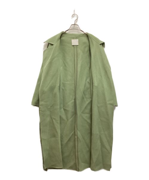 GALLARDA GALANTE（ガリャルダガランテ）GALLARDA GALANTE (ガリャルダガランテ) クレーターロングコート　ガウンコート　ボタンレス　ウエストリボン グリーン サイズ:Fの古着・服飾アイテム