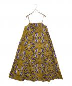 sara mallikaサラマリカ）の古着「Cotton African Print Nosleeve Dress」｜イエロー