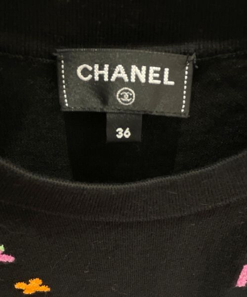 CHANEL（シャネル）CHANEL (シャネル) Multi-Logo Knit T-Shirt ブラック サイズ:36の古着・服飾アイテム