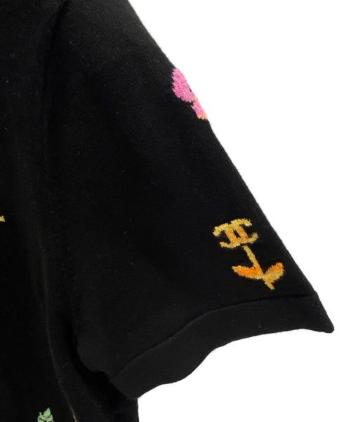 CHANEL（シャネル）CHANEL (シャネル) Multi-Logo Knit T-Shirt ブラック サイズ:36の古着・服飾アイテム