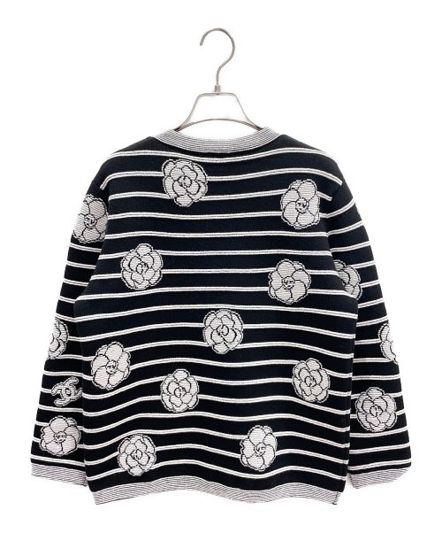 CHANEL（シャネル）CHANEL (シャネル) ボーダークルーネックニット ブラック サイズ:36の古着・服飾アイテム