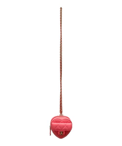 CHANEL（シャネル）CHANEL (シャネル) ハートチェーンショルダーポーチ ピンク サイズ:-の古着・服飾アイテム