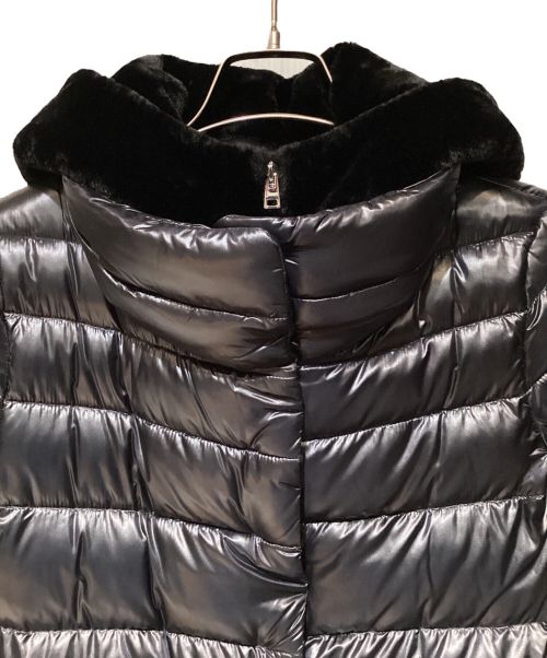 HERNO（ヘルノ）HERNO (ヘルノ) Down Coat with Eco Fur（エコファー付ダウンコート） ブラック サイズ:40の古着・服飾アイテム