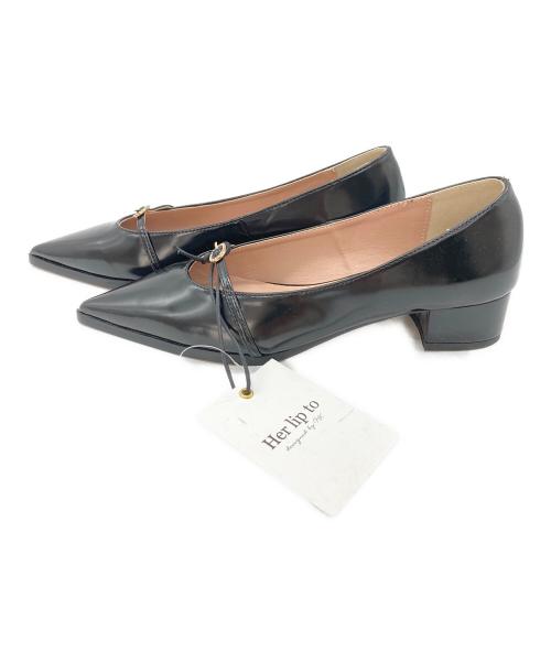 HER LIP TO（ハーリップトゥ）HER LIP TO (ハーリップトゥ) Orangery Crystal Belted Pumps ブラック サイズ:37の古着・服飾アイテム