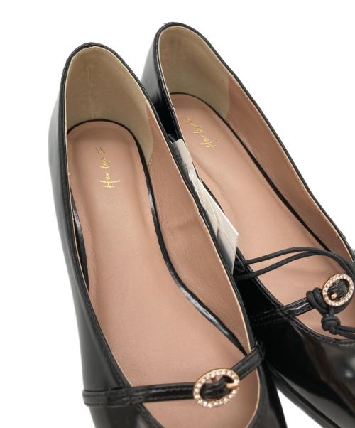 HER LIP TO（ハーリップトゥ）HER LIP TO (ハーリップトゥ) Orangery Crystal Belted Pumps ブラック サイズ:37の古着・服飾アイテム