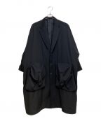 B Yohji Yamamotoビーヨウジヤマモト）の古着「ポケットデザインウールギャバジンコート」｜ブラック