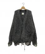 ）の古着「SHINY GRUNGE KNIT CARDIGAN」｜グレー