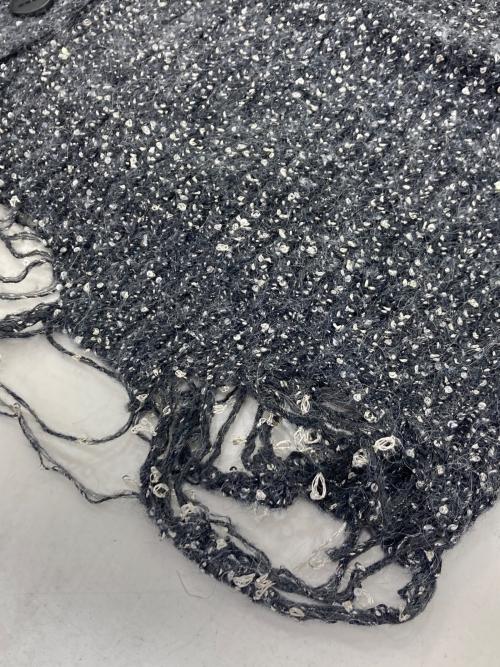 NOUNLESS（ナウンレス）NOUNLESS (ナウンレス) SHINY GRUNGE KNIT CARDIGAN グレー サイズ:2の古着・服飾アイテム