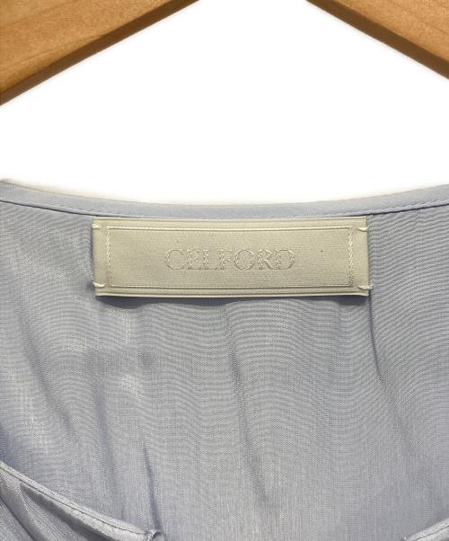 CELFORD（セルフォード）CELFORD (セルフォード) スクエアカラーフリルブラウス ライトブルー サイズ:FREEの古着・服飾アイテム