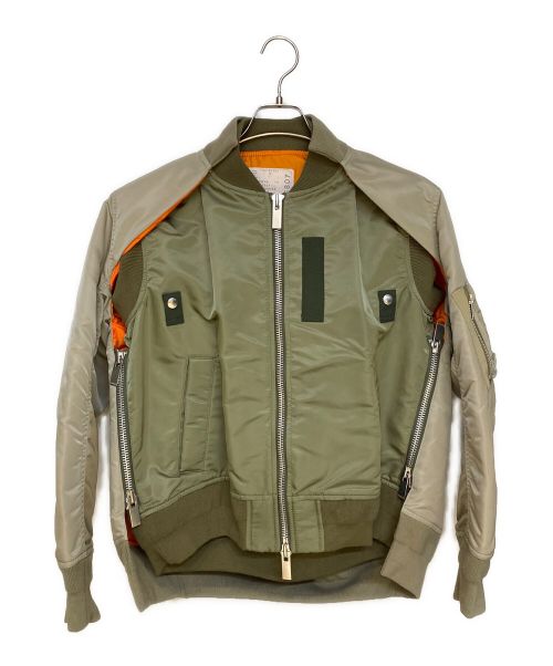 sacai（サカイ）sacai (サカイ) 23AW Nylon Twill Blouson オリーブ サイズ:3の古着・服飾アイテム