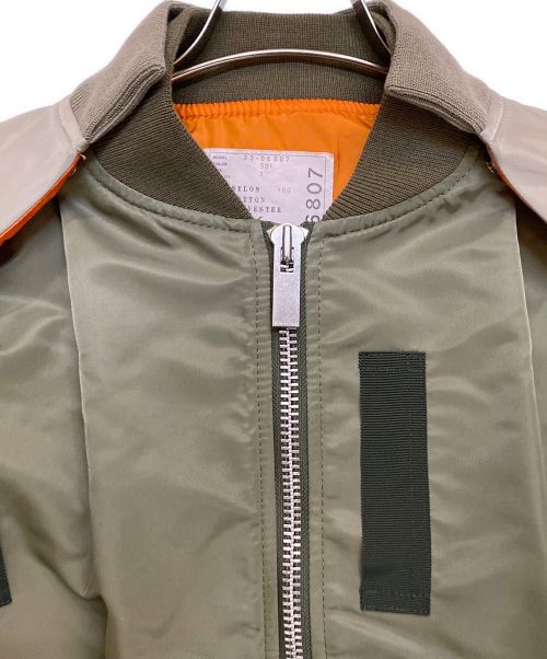 sacai（サカイ）sacai (サカイ) 23AW Nylon Twill Blouson オリーブ サイズ:3の古着・服飾アイテム