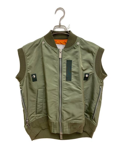 sacai（サカイ）sacai (サカイ) 23AW Nylon Twill Blouson オリーブ サイズ:3の古着・服飾アイテム