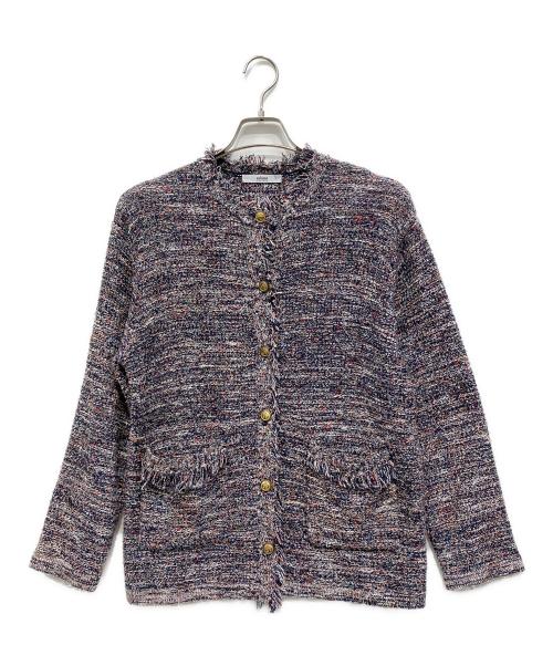 JOURNAL STANDARD relume（ジャーナルスタンダード レリューム）JOURNAL STANDARD relume (ジャーナルスタンダード レリューム) サマーツイードニットジャケット ネイビー サイズ:FREEの古着・服飾アイテム