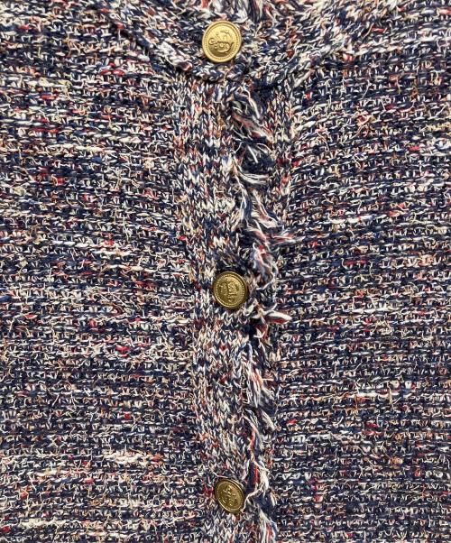 JOURNAL STANDARD relume（ジャーナルスタンダード レリューム）JOURNAL STANDARD relume (ジャーナルスタンダード レリューム) サマーツイードニットジャケット ネイビー サイズ:FREEの古着・服飾アイテム