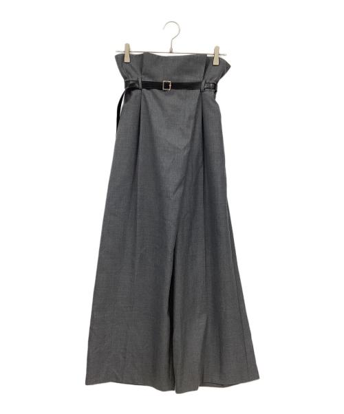 FRAY ID（フレイ アイディー）FRAY ID (フレイ アイディー) ハイウエストアシメワイドパンツ グレーの古着・服飾アイテム