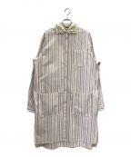 GUCCIグッチ）の古着「22SS ビジューカラー ストライプ シャツワンピース」｜ピンク×ブルー