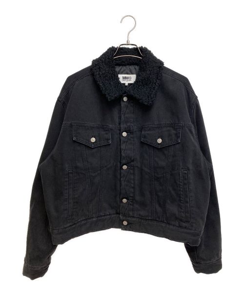 MM6 Maison Margiela（エムエムシックスメゾンマルジェラ）MM6 Maison Margiela (エムエムシックス メゾンマルジェラ) デニムボアスポーツジャケット ブラック サイズ:46の古着・服飾アイテム