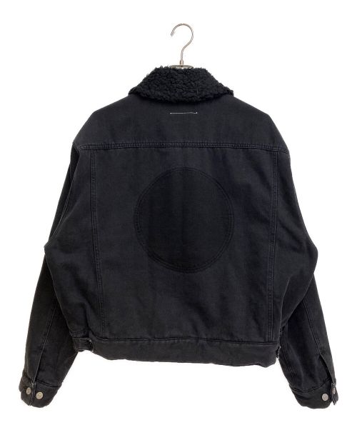 MM6 Maison Margiela（エムエムシックスメゾンマルジェラ）MM6 Maison Margiela (エムエムシックス メゾンマルジェラ) デニムボアスポーツジャケット ブラック サイズ:46の古着・服飾アイテム