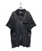 MAISON SPECIALメゾンスペシャル）の古着「ビッグシルエットメッシュニットシャツ」｜ブラック