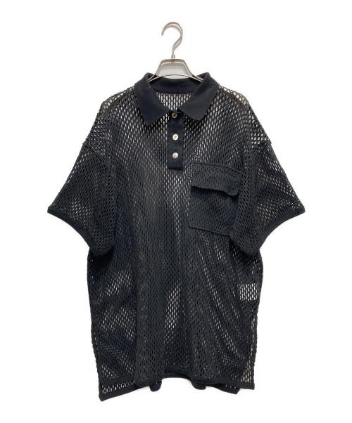 MAISON SPECIAL（メゾンスペシャル）MAISON SPECIAL (メゾンスペシャル) ビッグシルエットメッシュニットシャツ ブラック サイズ:FREEの古着・服飾アイテム