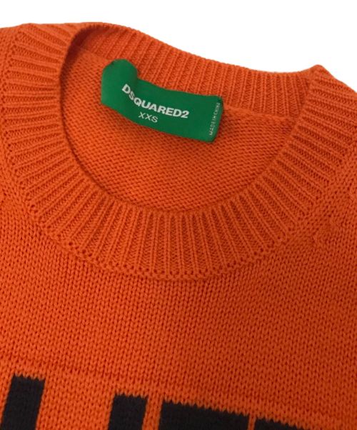 DSQUARED2（ディースクエアード）DSQUARED2 (ディースクエアード) ONE LIFE ONE PLANETロゴニット オレンジ サイズ:XXSの古着・服飾アイテム