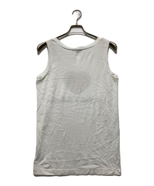 DOLCE & GABBANA（ドルチェ＆ガッバーナ）DOLCE & GABBANA (ドルチェ＆ガッバーナ) ラインストーン装飾タンクトップ ホワイト サイズ:36の古着・服飾アイテム