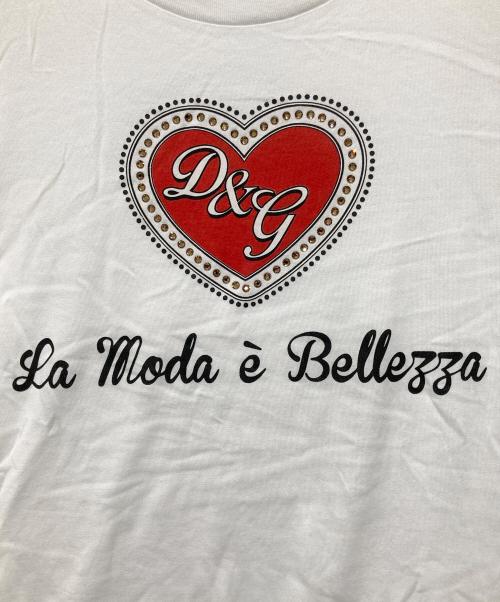 DOLCE & GABBANA（ドルチェ＆ガッバーナ）DOLCE & GABBANA (ドルチェ＆ガッバーナ) ラインストーン装飾タンクトップ ホワイト サイズ:36の古着・服飾アイテム
