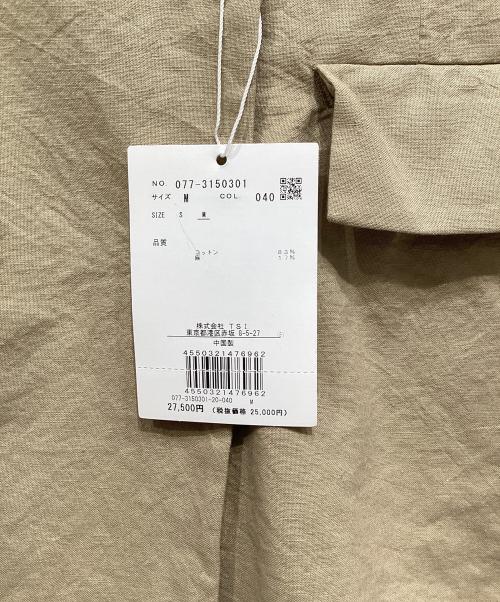 HUMAN WOMAN（ヒューマンウーマン）HUMAN WOMAN (ヒューマンウーマン) ノーカラーダブルジャケット ベージュ サイズ:Mの古着・服飾アイテム