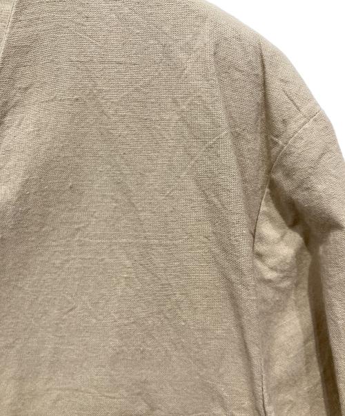 HUMAN WOMAN（ヒューマンウーマン）HUMAN WOMAN (ヒューマンウーマン) ノーカラーダブルジャケット ベージュ サイズ:Mの古着・服飾アイテム