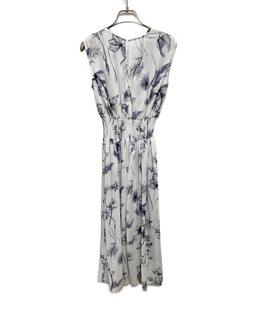 FRAY ID（フレイ アイディー）FRAY ID (フレイ アイディー) ウエストシャーリングフラワープリントワンピース ホワイトの古着・服飾アイテム