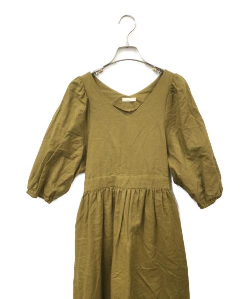 STYLE DELI（スタイルデリ）STYLE DELI (スタイルデリ) 綿麻ボリュームスリーブワンピース オリーブ サイズ:01の古着・服飾アイテム