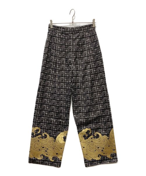 EDWARD CRUTCHLEY（エドワード・クラッチリー）EDWARD CRUTCHLEY (エドワード・クラッチリー) 総柄パンツ ブラック サイズ:M 未使用品の古着・服飾アイテム