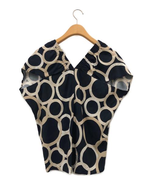 Zero+Maria Cornejo（ゼロ マリア コルネホ）Zero+Maria Cornejo (ゼロ マリア コルネホ) 総柄シャツ ネイビーの古着・服飾アイテム