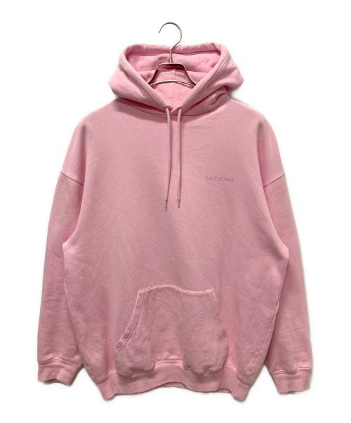 BALENCIAGA（バレンシアガ）BALENCIAGA (バレンシアガ) ロゴプリントパーカー ピンク サイズ:XSの古着・服飾アイテム