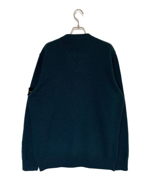 STONE ISLAND（ストーンアイランド）STONE ISLAND (ストーンアイランド) ミドルゲージウールナイロンVネックニット グリーン サイズ:XLの古着・服飾アイテム
