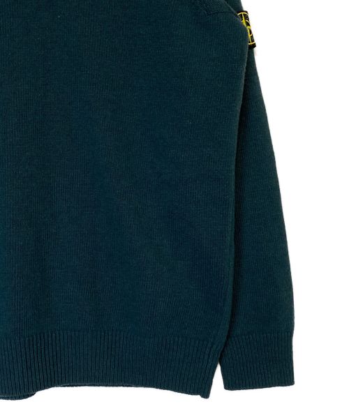 STONE ISLAND（ストーンアイランド）STONE ISLAND (ストーンアイランド) ミドルゲージウールナイロンVネックニット グリーン サイズ:XLの古着・服飾アイテム
