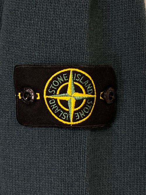 STONE ISLAND（ストーンアイランド）STONE ISLAND (ストーンアイランド) ミドルゲージウールナイロンVネックニット グリーン サイズ:XLの古着・服飾アイテム