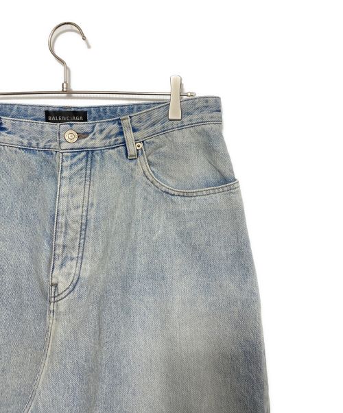 BALENCIAGA（バレンシアガ）BALENCIAGA (バレンシアガ) ダメージ加工バギーデニムパンツ インディゴ サイズ:Mの古着・服飾アイテム