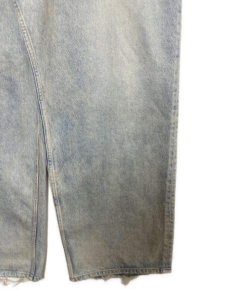 BALENCIAGA（バレンシアガ）BALENCIAGA (バレンシアガ) ダメージ加工バギーデニムパンツ インディゴ サイズ:Mの古着・服飾アイテム