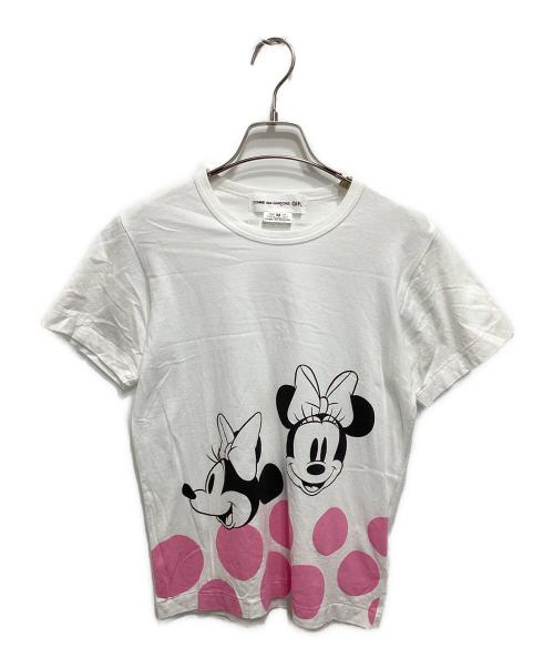COMME des GARCONS GIRL（コムデギャルソンガール）COMME des GARCONS GIRL (コムデギャルソンガール) DISNEY (ディズニー) MINNIE POLKA DOT Tシャツ ホワイト サイズ:Mの古着・服飾アイテム