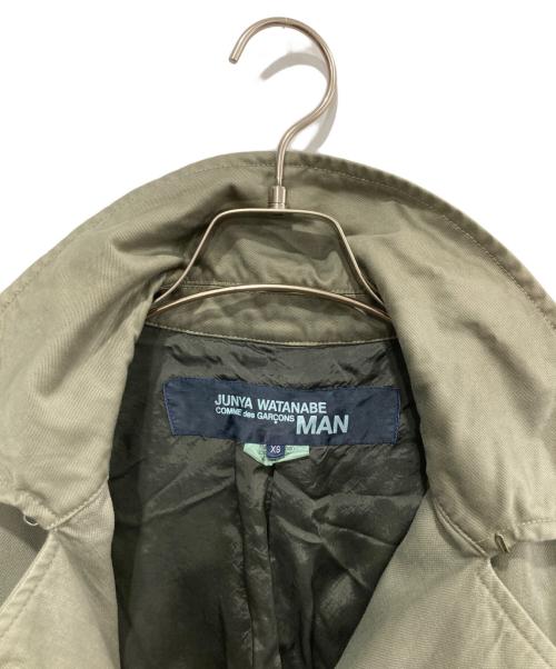 COMME des GARCONS JUNYA WATANABE MAN（コム デ ギャルソン ジュンヤ ワタナベ マン）COMME des GARCONS JUNYA WATANABE MAN (コムデギャルソンジュンヤワタナベマン) 後染めモーターサイクルコート/WL-C025/AD2013 カーキ サイズ:XSの古着・服飾アイテム