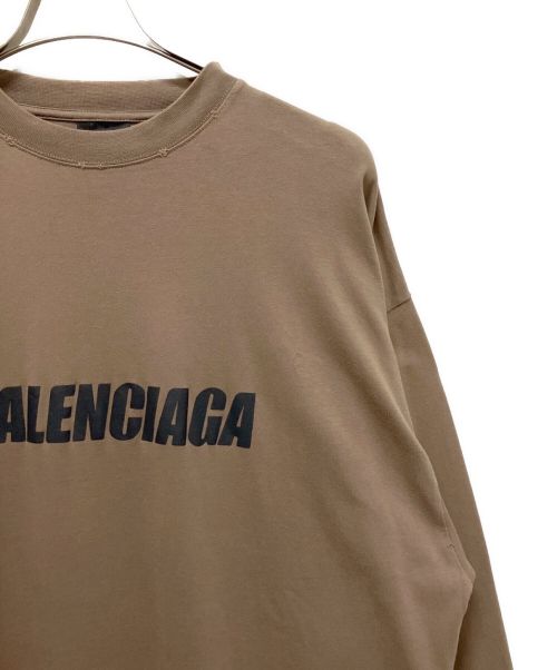 BALENCIAGA（バレンシアガ）BALENCIAGA (バレンシアガ) オーバーサイズド クラッシュロングTシャツ ブラウン サイズ:2の古着・服飾アイテム