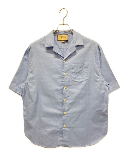 GUCCI（グッチ）GUCCI (グッチ) ミニ GG オックスフォードコットン シャツ ブルー サイズ:48の古着・服飾アイテム
