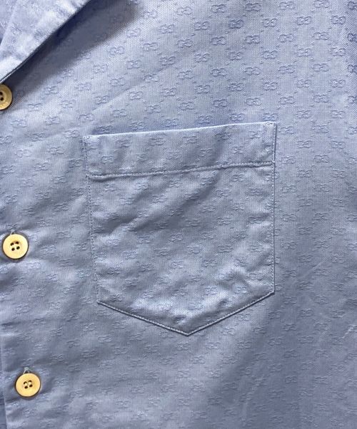 GUCCI（グッチ）GUCCI (グッチ) ミニ GG オックスフォードコットン シャツ ブルー サイズ:48の古着・服飾アイテム