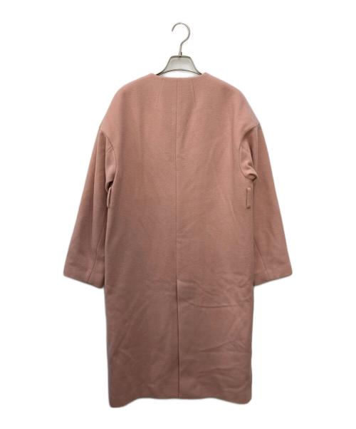 The Virgnia（ザ ヴァージニア）The Virgnia (ザ ヴァージニア) ラムメルトンノーカラーコート ピンク サイズ:SIZE36の古着・服飾アイテム