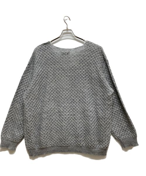 amachi.（アマチ）amachi. (アマチ) AY12-29 Loose Neck Paesina Knit Blue Grey サイズ:5の古着・服飾アイテム