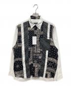 SOPHNET.ソフネット）の古着「VERTICAL PANELED REGULAR COLLAR BIG SHIRT」｜BLACK